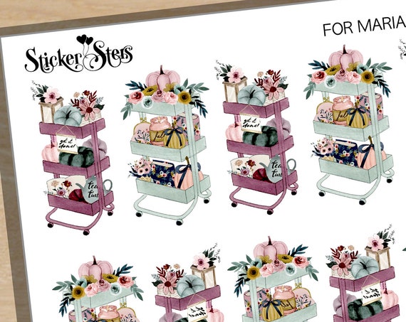 Fall Autumn Planner Cart for Mariah | F256 Planner Stickers