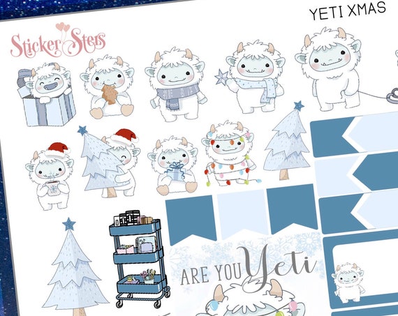 Yeti Christmas Planner Mini Sticker Set | 8269 Planner Stickers