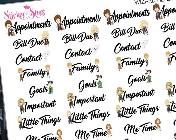 Wizard Headers Notes Reminders | F268 Planner Stickers