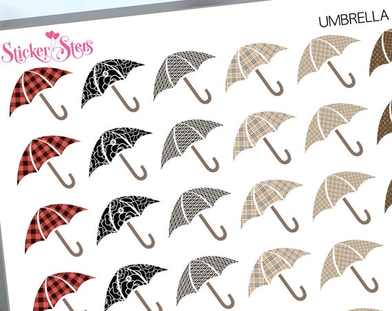 Fancy Umbrella Rain Reminders | F266 Planner Stickers