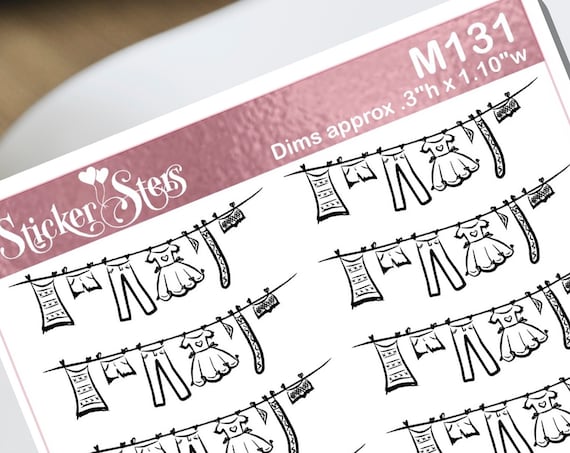 Laundry Small Sheet Planner Stickers Set Cute and Functional made for all Planners M131