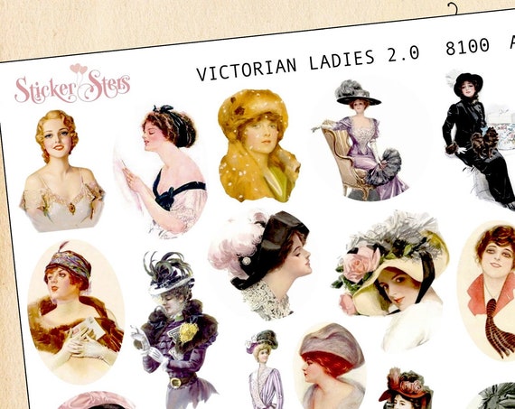 Victorian Ladies 2.0 Planner Stickers Mini Kit | 8100