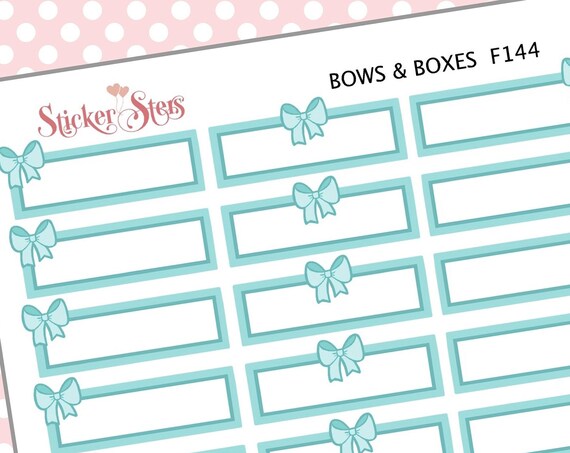 Mint Bows & Boxes| F144 Planner Stickers