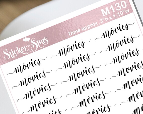 Movies Typography Small Sheet Planner Stickers Set Cute and Functional made for all Planners