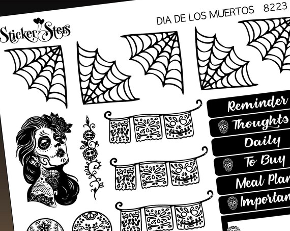 Dia de los Muertos Day of the Dead FOIL options Planner Stickers Stickers Mini Kit | 8223