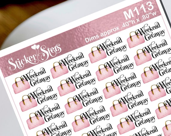 Weekend Getaway Small Sheet Planner Stickers Set Cute and Functional made for all Planners