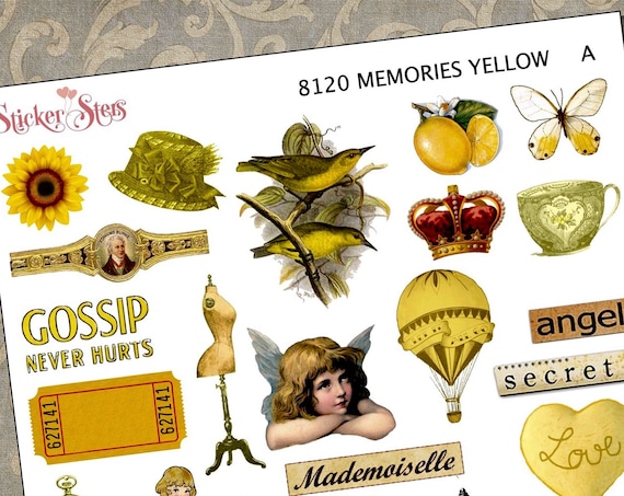 Yellow Themed Ephemera Mini Kit | 8120