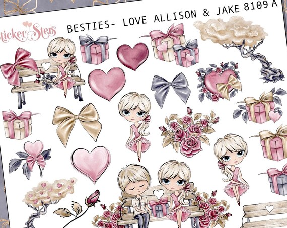 Besties Love (you pick the couple) Planner Stickers Stickers Mini Kit | 8109