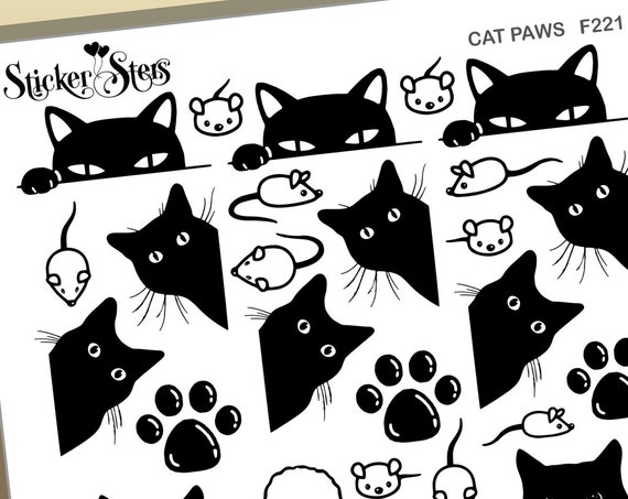 Cat Paws Foil Option Available | F221 Planner Stickers