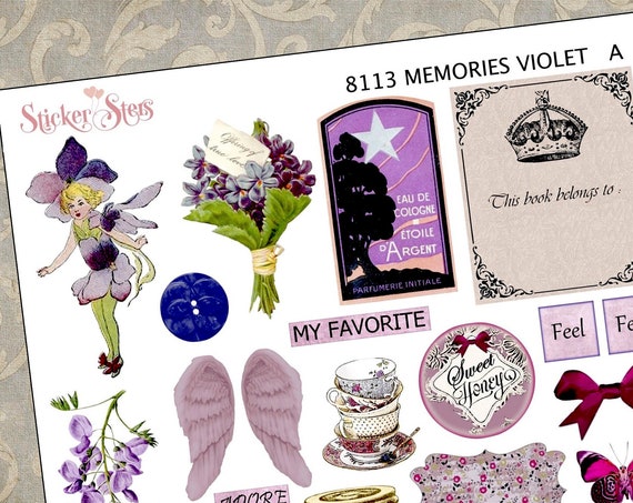 Memories Violet Themed Ephemera Mini Kit | 8113