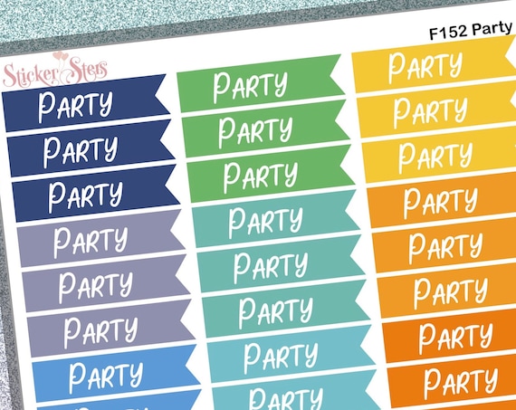 Party Flags 54 Individual Reminders Anniversary Birthday Celebration | F152 Planner Stickers