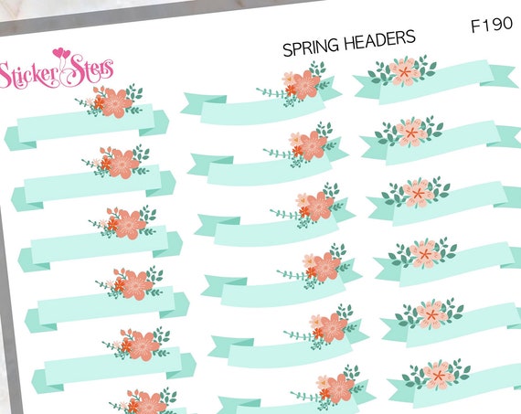 Spring Headers Banner Pennant | F90 Planner Stickers