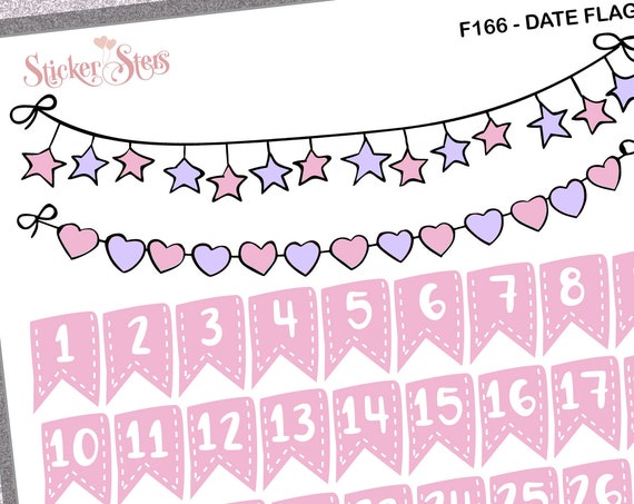 Date Flags | F166 Planner Stickers