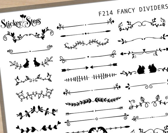 Fancy Dividers Foil Options Available | F214 Planner Stickers
