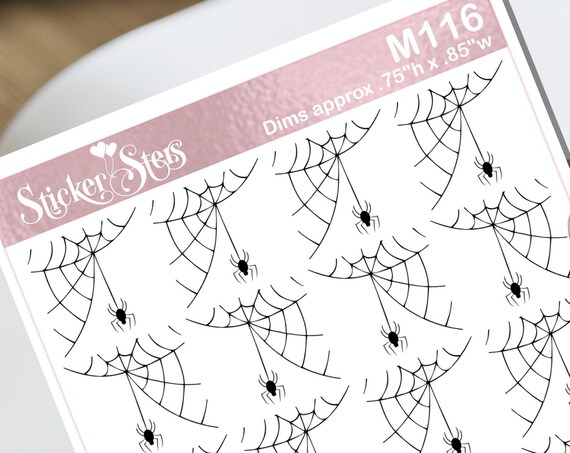 Spider & Web Small Sheet Planner Stickers Set Cute and Functional made for all Planners