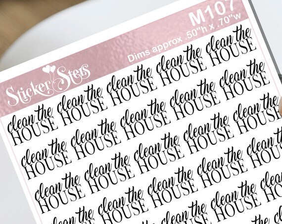 Clean the House Small Sheet Planner Stickers Set Cute and Functional made for all Planners