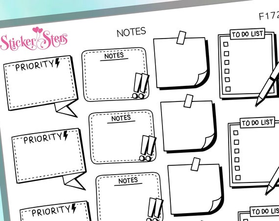 Notes Pt 2 Foil Options Available | F172 Planner Stickers