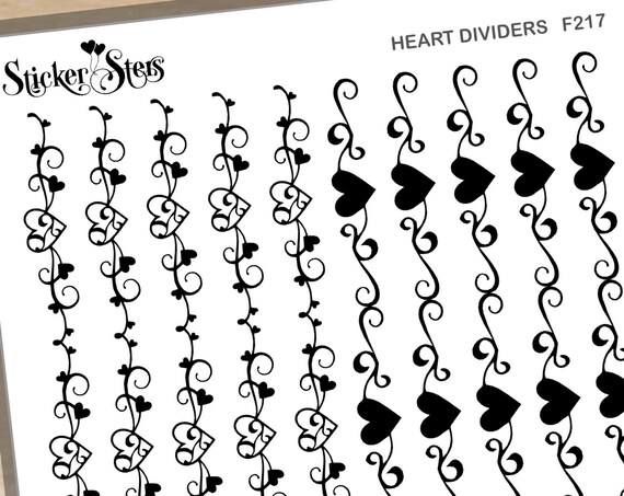 Heart Dividers Foil Option Available | F217 Planner Stickers