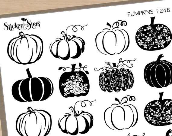 Elegant Pumpkins Foil Option Available | F248 Planner Stickers