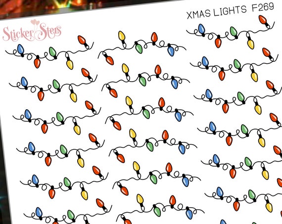 Holiday Lights Variety of Colors Perfect Dividers or Headers | F269 Planner Stickers