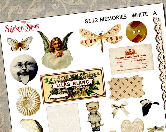 Memories White Themed Ephemera Mini Kit | 8112