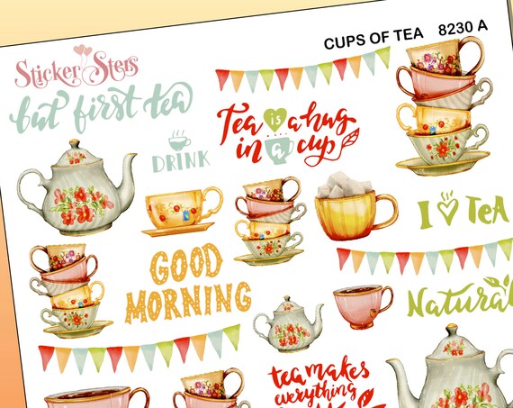 Cups of Tea Planner Stickers Stickers Mini Kit | 8230