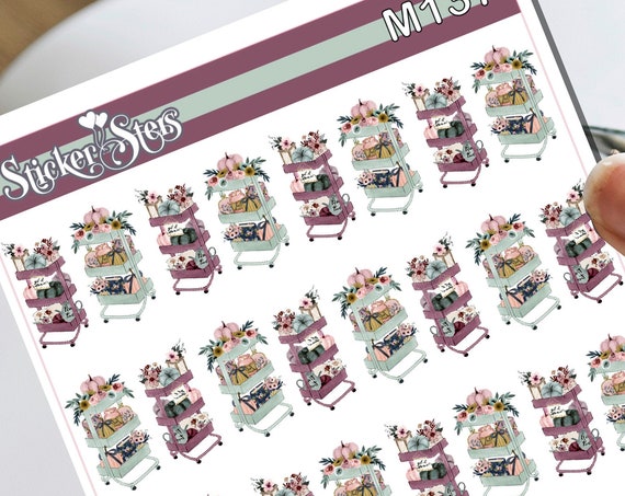 For Mariah Tiny Fall Autumn Planner Carts Small Sheet Planner Stickers Cute Functional for all Planners | M137