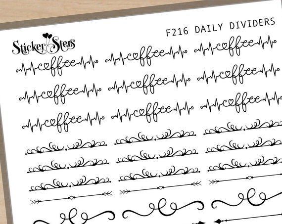 Daily Dividers Foil Option Available | F216 Planner Stickers