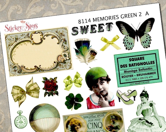 Memories Green Themed Ephemera Mini Kit | 8114