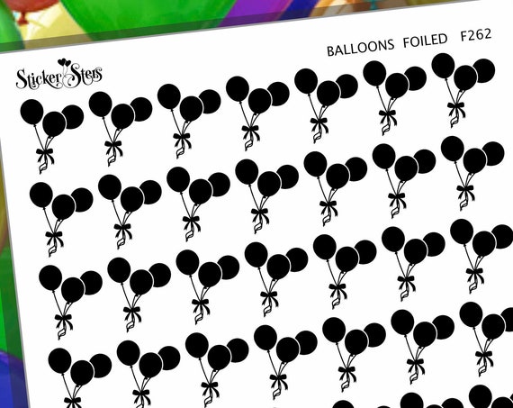 Party Balloons Foil Option Available | F262 Planner Stickers