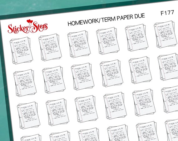 School Home Term Paper Due | F177 Planner Stickers