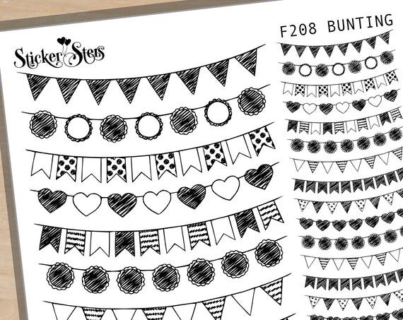 Bunting Flags Pennants Foil Options Available | F208 Planner Stickers