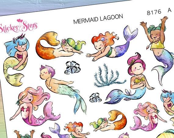 Mermaid Lagoon Planner Stickers Stickers Mini Kit | 8176