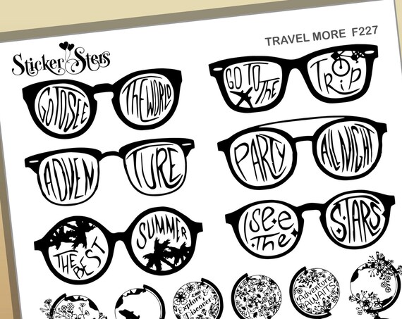 Travel More Vacation See the World Foil Option Available | F227 Planner Stickers
