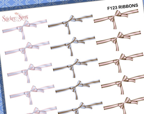 Realistic Ribbon Bow Dividers| F122 Planner Stickers