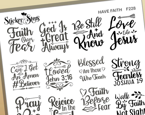 Have Faith Quotes Foil Option Available | F228 Planner Stickers