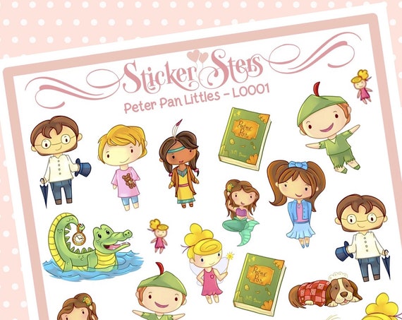 Cute Littles Peter Pan L0001 Small Sheet Planner Stickers Set Cute and Functional made for all Planners