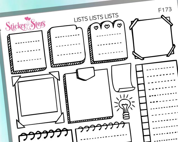 Lists Lists Lists Foil Options Available | F173 Planner Stickers