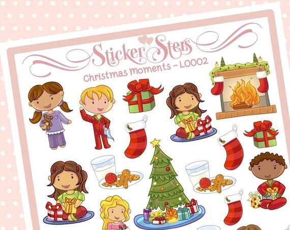 Cute Littles Christmas Moments L0002 Small Sheet Planner Stickers Set Cute and Functional made for all Planners