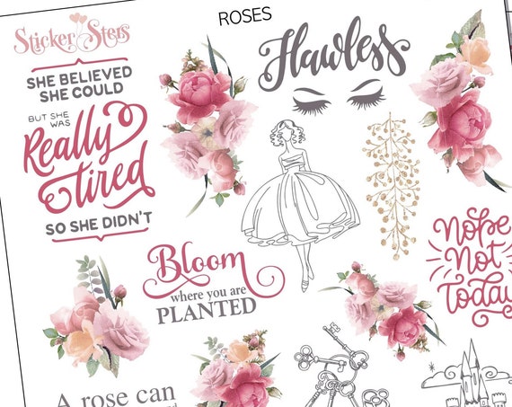Roses Planner Stickers Stickers Mini Kit | 8154
