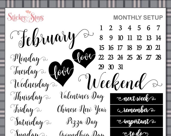 FEBRUARY Planner Stickers