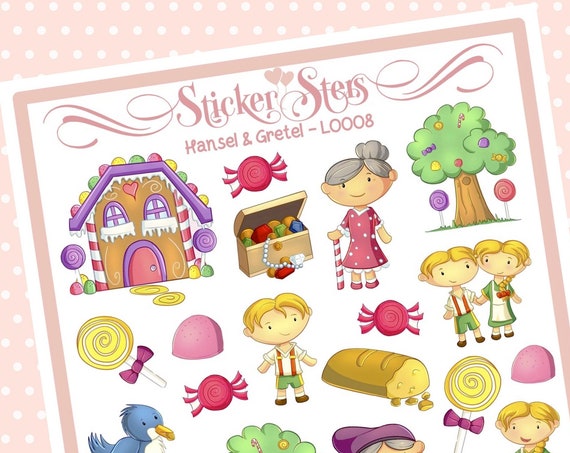 Cute Littles Hansel & Gretel L0008 Small Sheet Planner Stickers Set Cute and Functional made for all Planners
