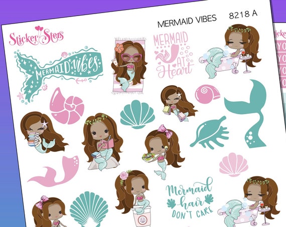 Mermaid Vibes Planner Stickers Stickers Mini Kit | 8218