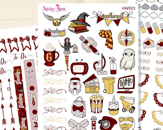 Wizard School Red Slim Planner Stickers Mini Kit | HW023