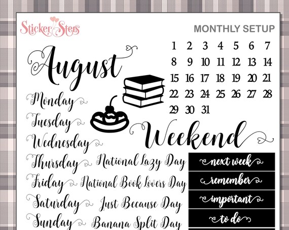 AUGUST Planner Stickers