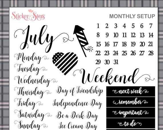 JULY Planner Stickers