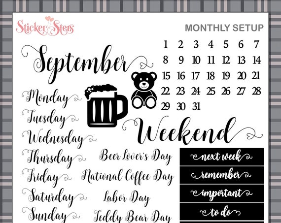SEPTEMBER Planner Stickers