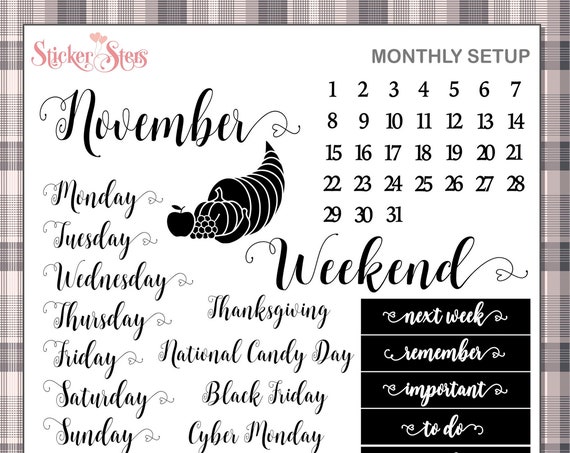 NOVEMBER Planner Stickers