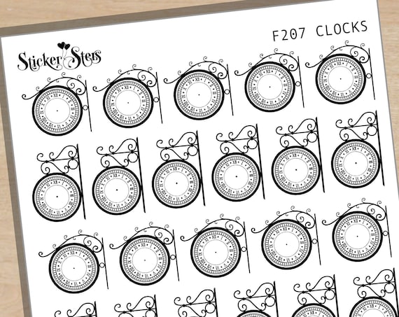 Clocks Watch Time Tellers Foil Options Available | F207 Planner Stickers