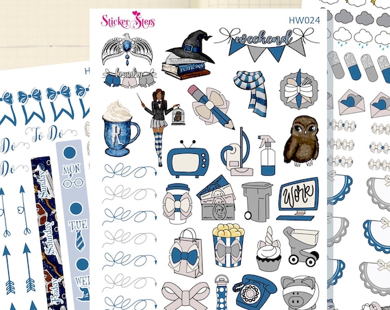 Wizard School Blue Slim Planner Stickers Mini Kit | HW021